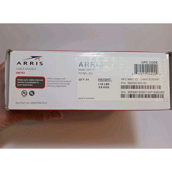 ARRIS Surfboard SB6183 Docsis 3.0 Cable Modem White Compatible Spectrum Xfinity - Picture 6 of 13